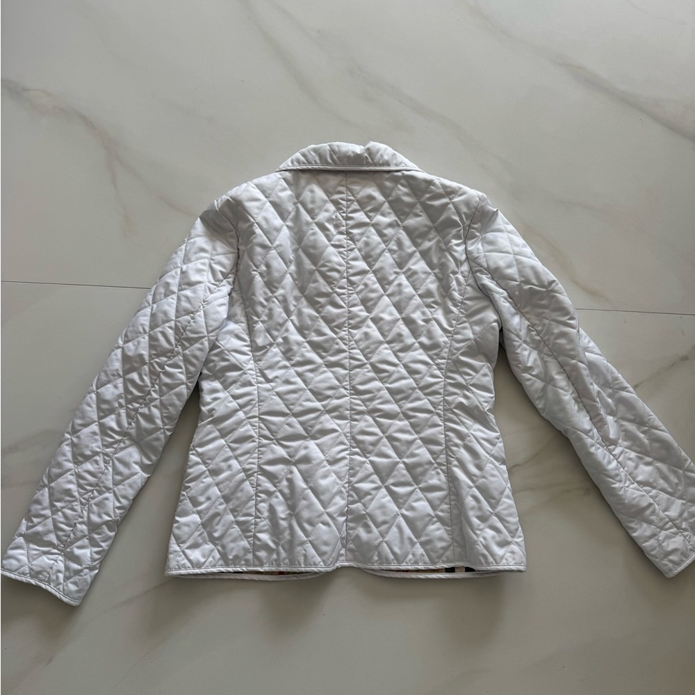 Burberry Beige and Red Quilted Fabric Jacket in size Small - Picture 9 of 15